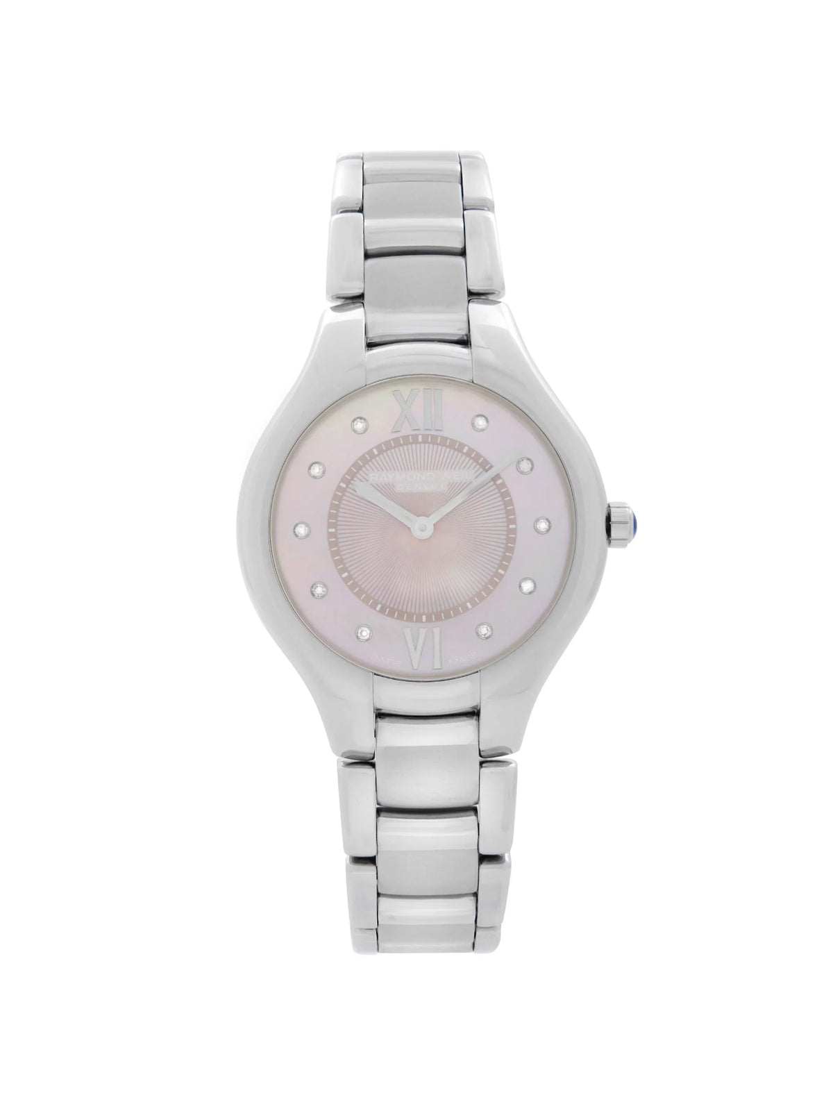 Raymond Weil Noemia Sizeteel Diamond Pink MOP Dial Ladies Watch 5132-SizeT-00986