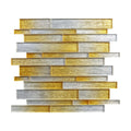 WSize Tiles - Foil Sizeilver/Gold 12 in. x 12 in. Interlocking Glass Mosaic Wall Tile (5 sq. ft. / Case)