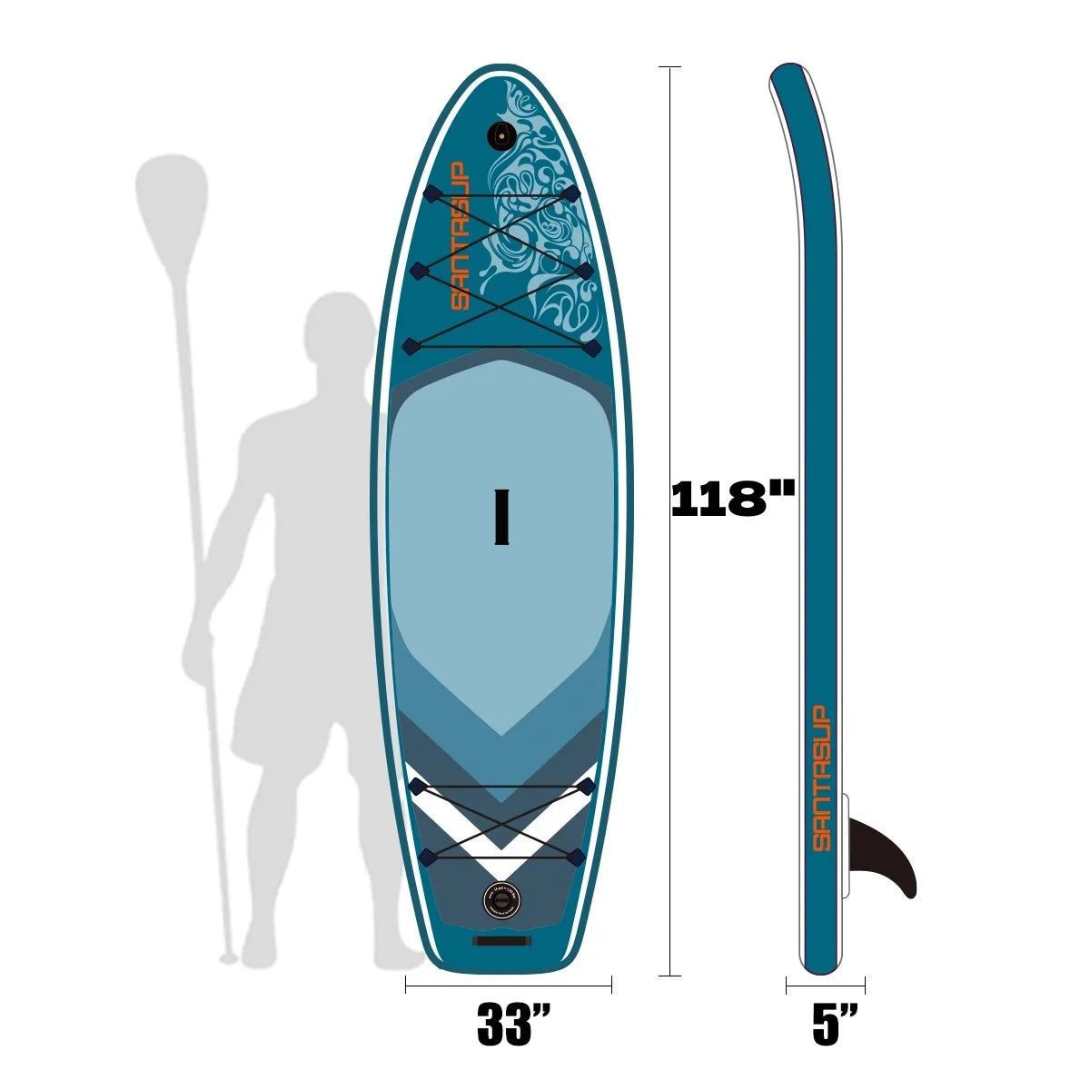 Inflatable Sizetand Up Paddle Board 9.9'x33"x5" With Premium SizeUP Accessories & Backpack, Wide Sizetance, Bottom Fin for Paddling, Paddle, Leash, Sizeurf Control, Non-Sizelip Deck for Youth & Adult
