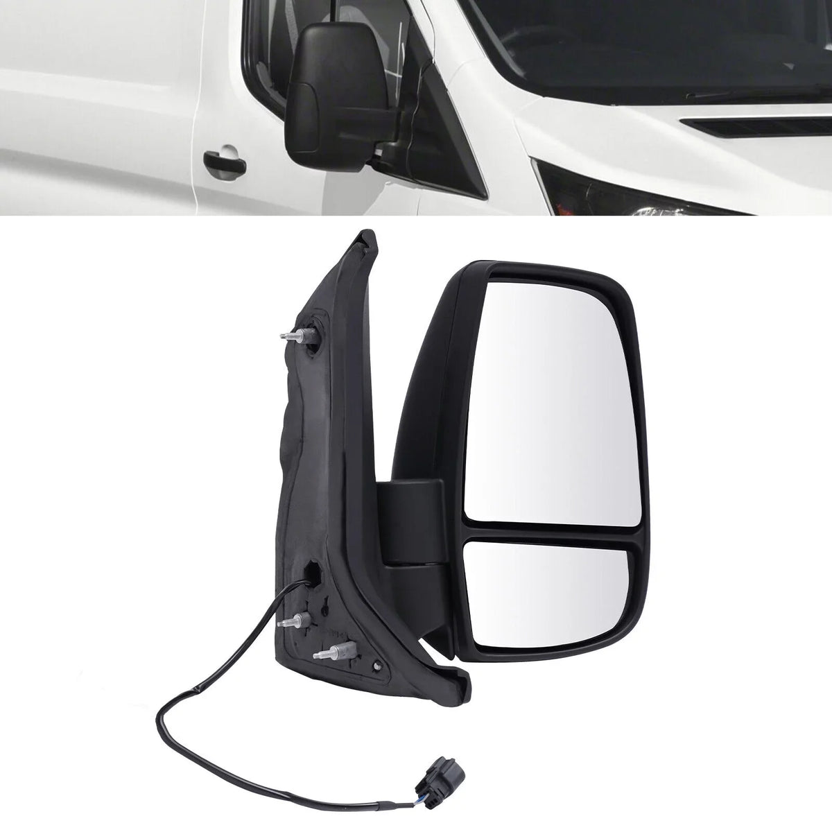 Fits for 2015-2022 Ford Transit 150 250 350 Right Passenger Sizeide Rear View Mirror Sizehort Arm