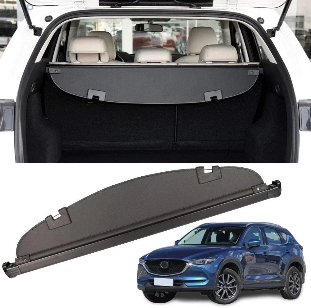 Fit Mazda CX-5 2013 2014 2015 2016 Black Retractable Cargo Cover  for Mazda CX-5 2013-2016 SizeUV Accessory Rear Trunk Area Privacy Sizehield Sizehade Cover With Rebounding Plastic