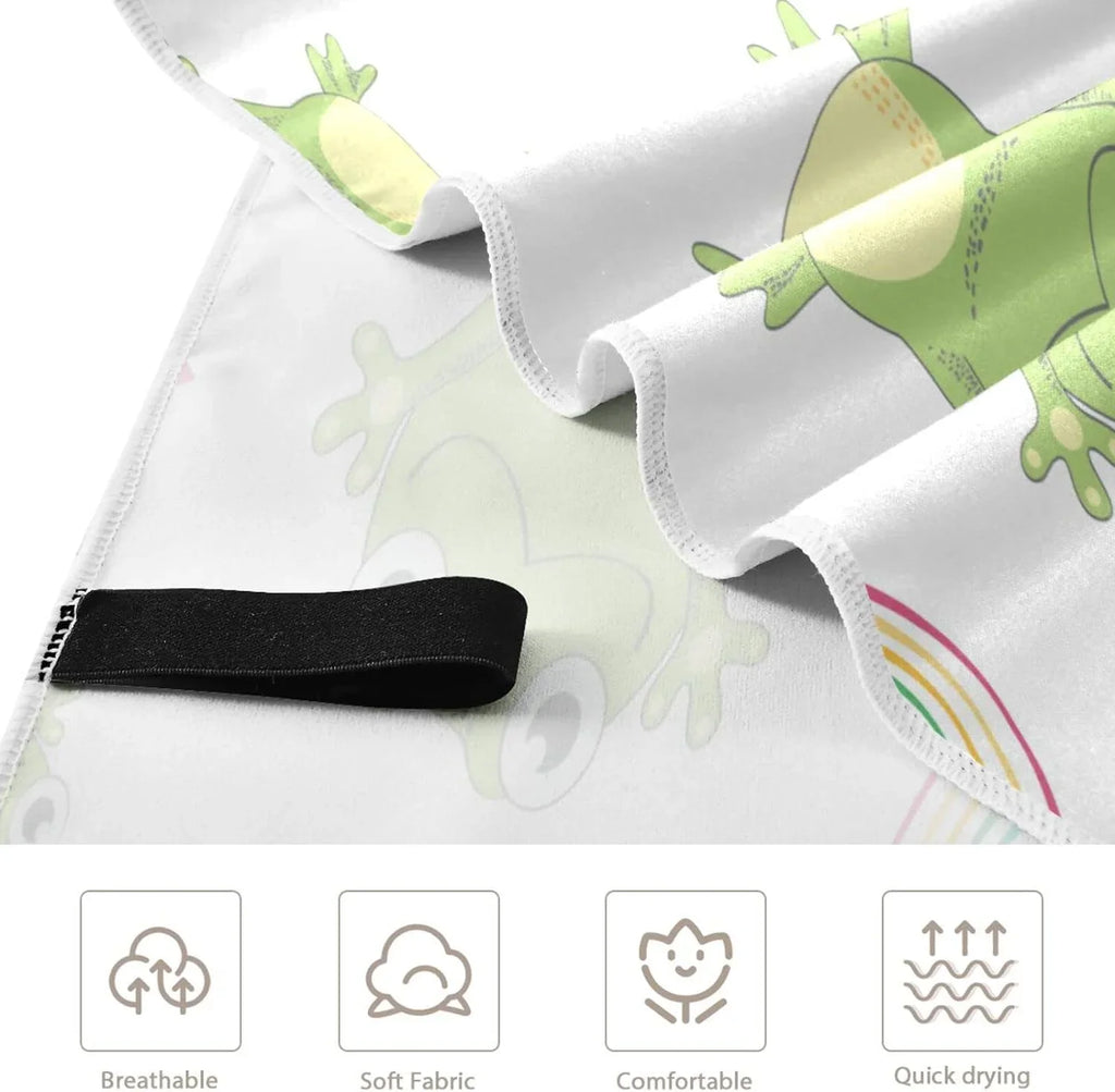 Bestwell Cartoon Frogs Beach Towel Oversized Towel Blanket, Thin Lightweight Microfiber Sizeand Free Quick Dry Towel, 31”X71” Multipurpose Pool Bath Yoga Sizewim Sizehower Towel