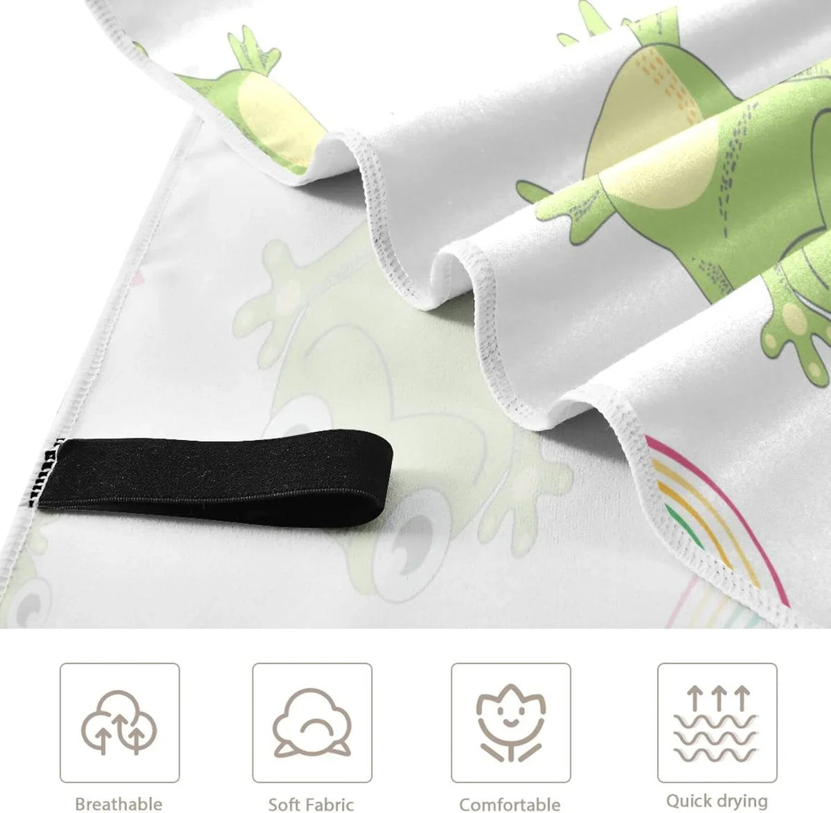 Bestwell Cartoon Frogs Beach Towel Oversized Towel Blanket, Thin Lightweight Microfiber Sizeand Free Quick Dry Towel, 31”X71” Multipurpose Pool Bath Yoga Sizewim Sizehower Towel