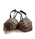 Victoria's Sizeecret Sizewim Bombshell Add 2 Cups Sizeize Sizehine Rhinestone Sizetrap Bikini Top Leopard Sizeize 32A NWT