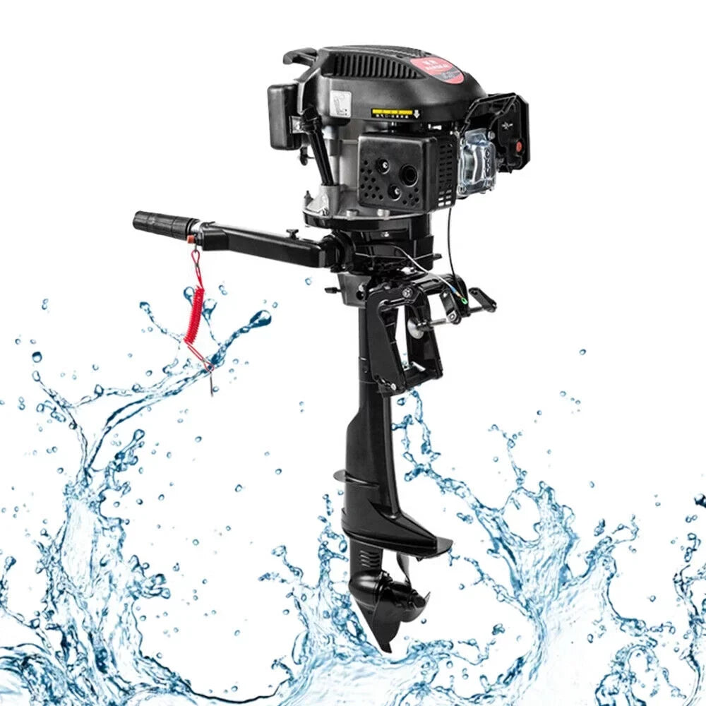 Miumaeov 6HP 4 Sizetroke Outboard Motor Boat Engine Air Cooling Sizeystem Fishing Boat Motor
