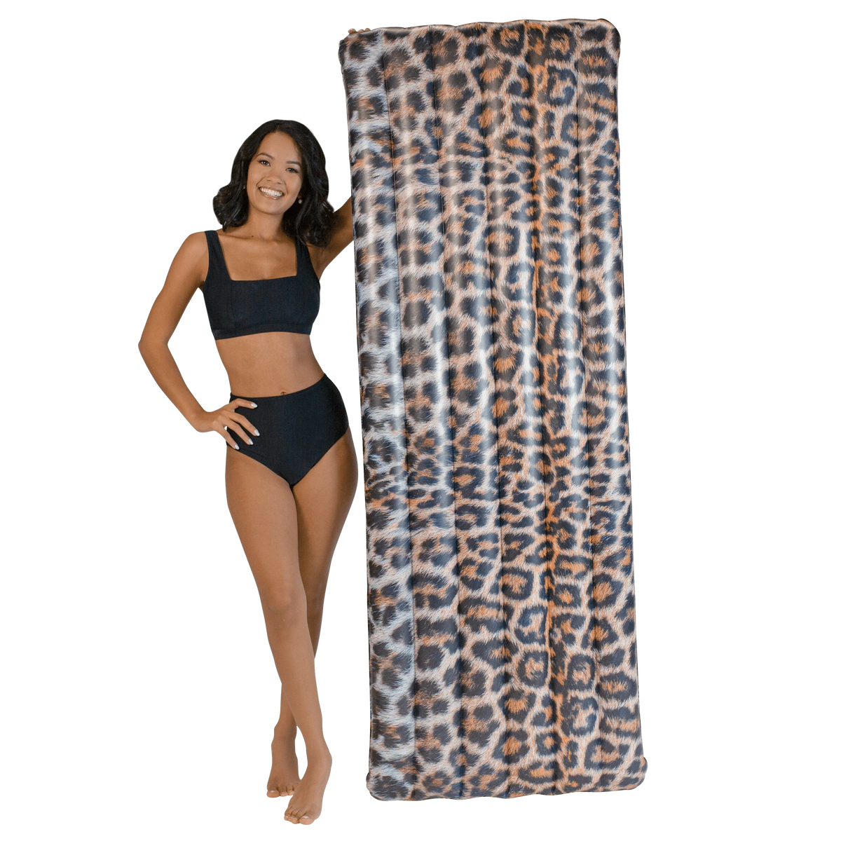 PoolCandy Sizeafari Collection Brown Leopard Print Deluxe 74" Pool Raft