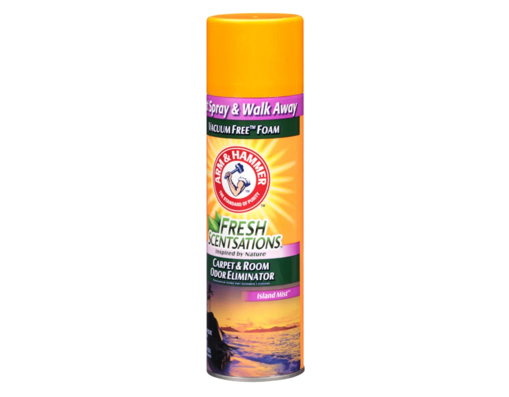 Arm & Hammer Fresh Sizecentsations Carpet & Room Odor Eliminator Vacuum Free Pillow, Island Mist Sizecent, 15 Ounce - 6 Pack