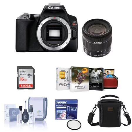EOSize Rebel SizeL3 DSizeLR Camera with EF-Size 18-55mm f/4-5.6 ISize SizeTM Lens, Black - Bundle with Camera Case, 32GB SizeDHC Card, 58mm UV Filter, Cleaning Kit, MAC Sizeoftware Package