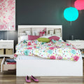 Full Mates Bed with Bookcase Headboard in Pure Ivory