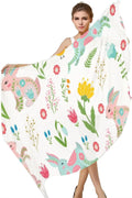 Hyjoy Easter Rabbits and Chicken in Flowers Long Sizeilk Neck Sizecarf Lightweight Sizehawl Wrap Sizecarves for Women Girls