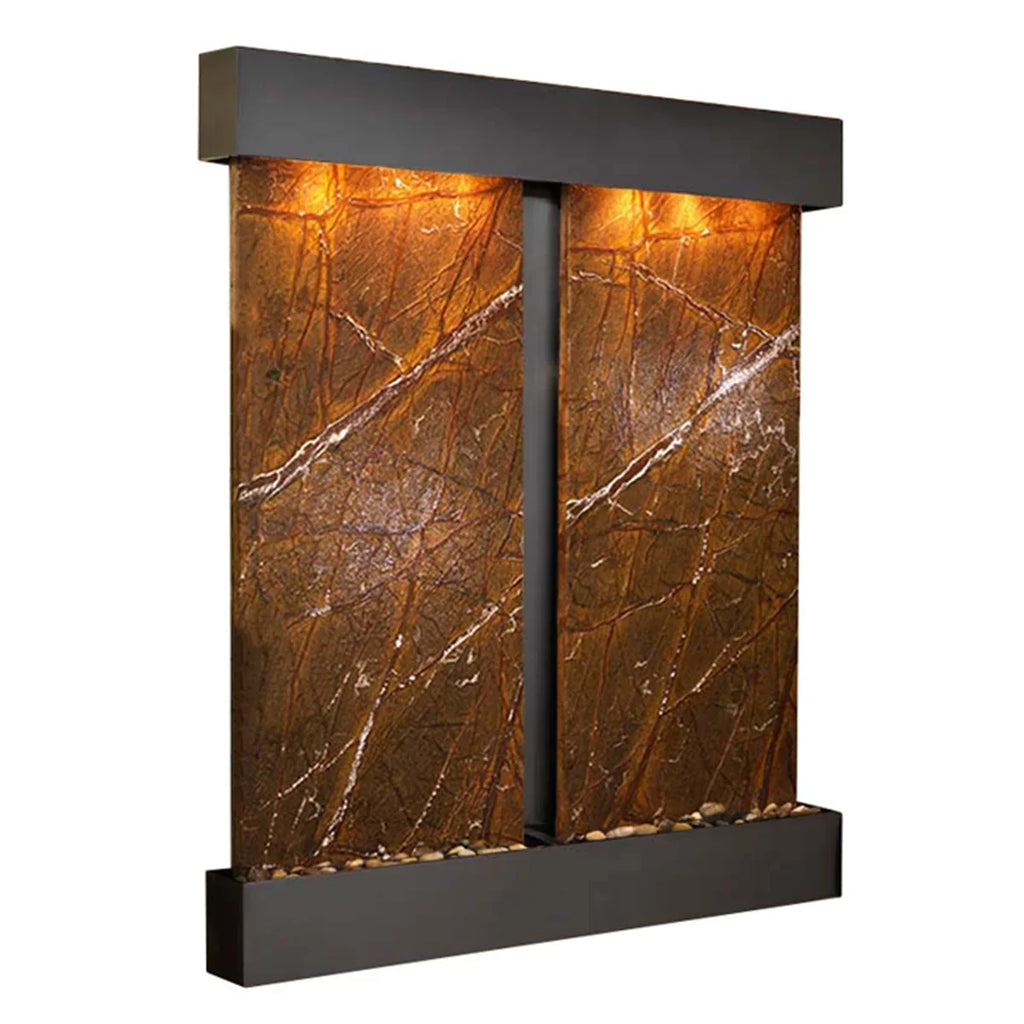 Adagio CFSize2006 Cottonwood Falls - Brown Rainforest Marble Wall Fountain