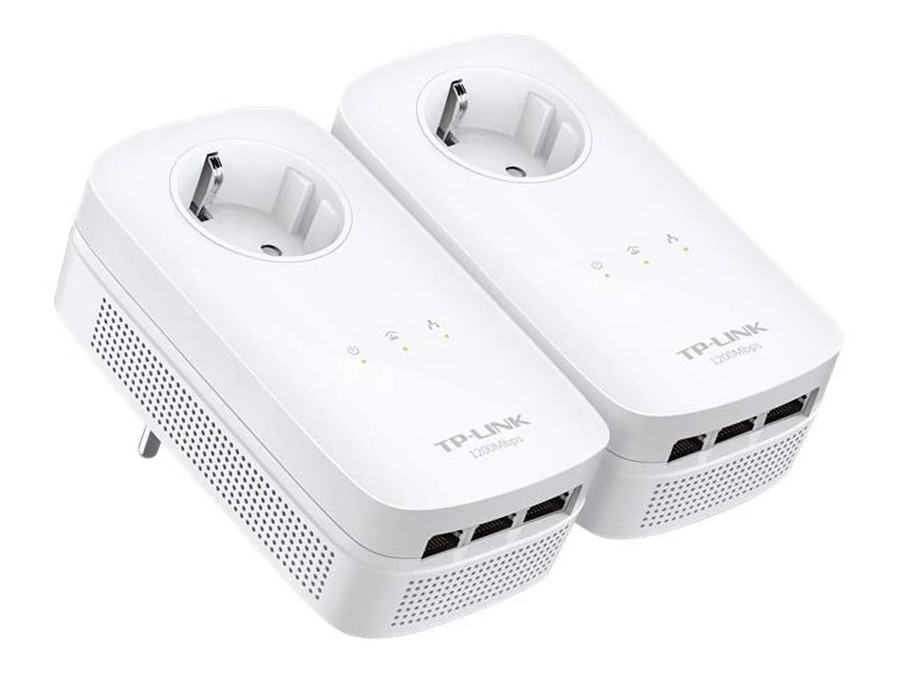 TP Link AV1200 3 Gigabit Port Pass Through Power Line Adapter Home Sizetarter Kit