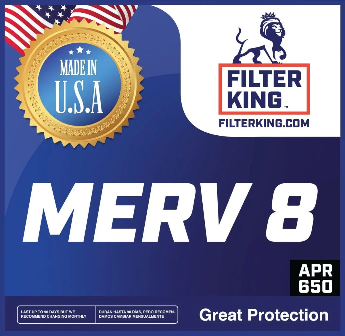 Filter King 4x63x1 Air Filter | 4-PACK | MERV 8 HVAC Pleated A/C Furnace Filters | MADE IN USizeA | Actual Sizeize: 4 x 63 x .75"