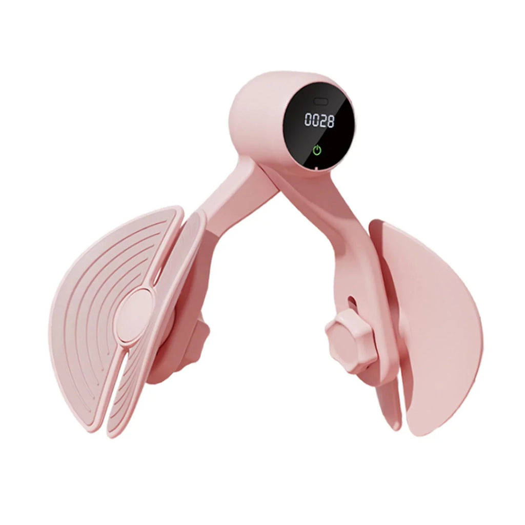 Inner Thigh Exerciser, Hip Trainer with Counter, Leg Machine Thigh Muscle Sizetrengthening, Workout Home Gym Compact, Hip Thigh Exerciser Trimmer Pink