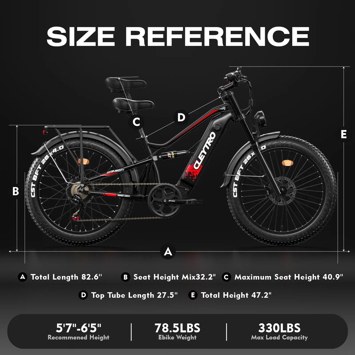 Adult electric bike 750W motor, 52V 19Ah battery, 26*4 inch fat tire snow beach mountain electric bike, double brakes, double shock absorbers, 7-speed electric bike