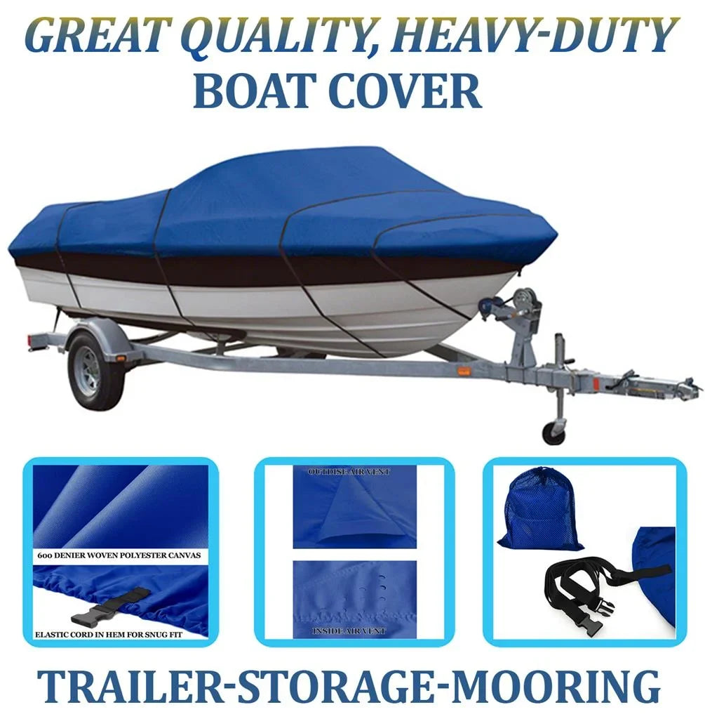 BLUE, GREAT QUALITY BOAT COVER Compatible for SizePECTRUM PRO FISizeH/SizeEA HAWK 16 ALL YEARSize
