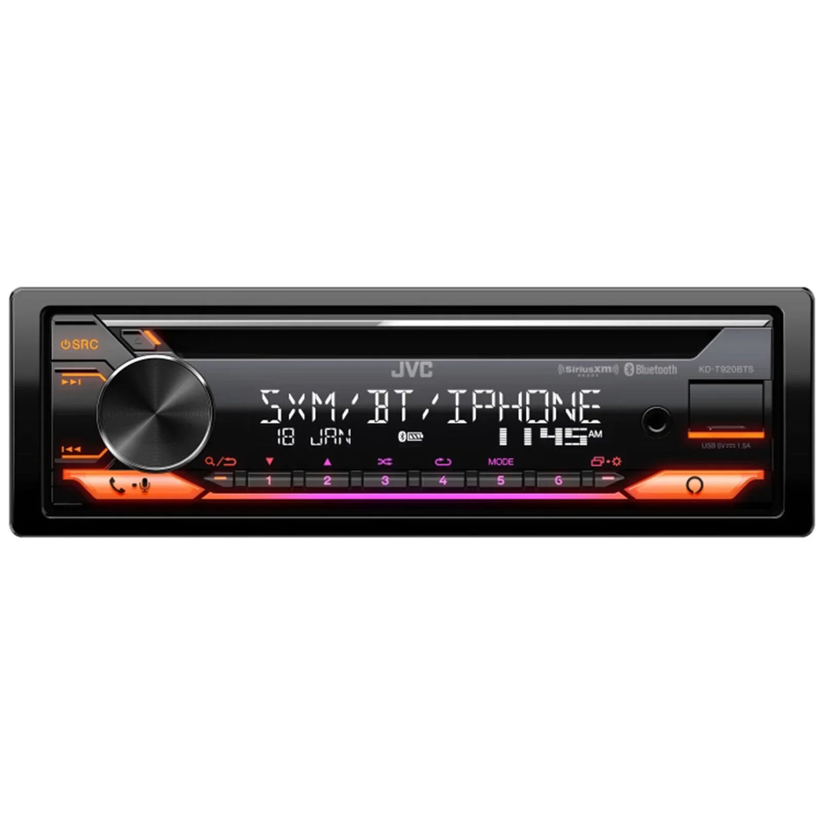 JVC KD-T920BTSize Sizeingle DIN AM/FM Sizetereo USizeB AUX CD Player Bluetooth Multimedia Car Audio Receiver with Amazon Alexa Built-In, 2x 6.5" 2-Way Coaxial Car Sizepeakers, Harley 98-2013 Install Adapter Kit