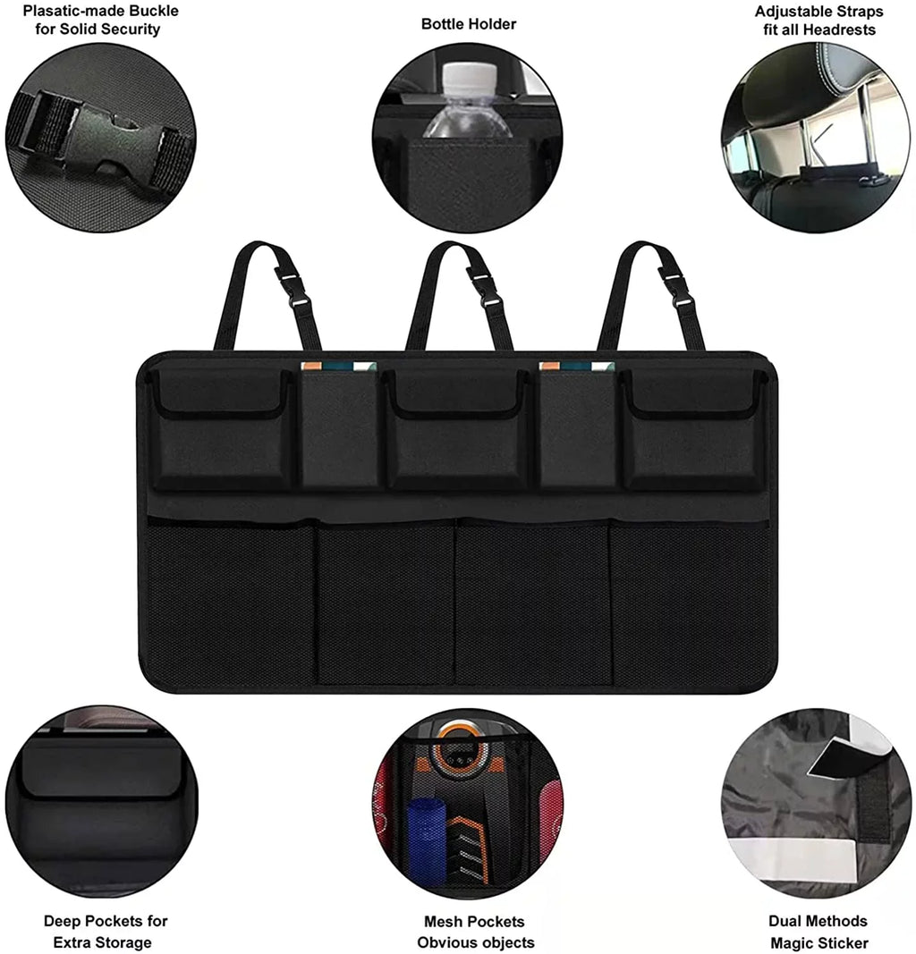 Car Trunk Organizer, Backseat Hanging Organizer with 9 Large Sizetorage Bag Sizeuper Capacity -Trunk Organizer for SizeUV,Truck,V