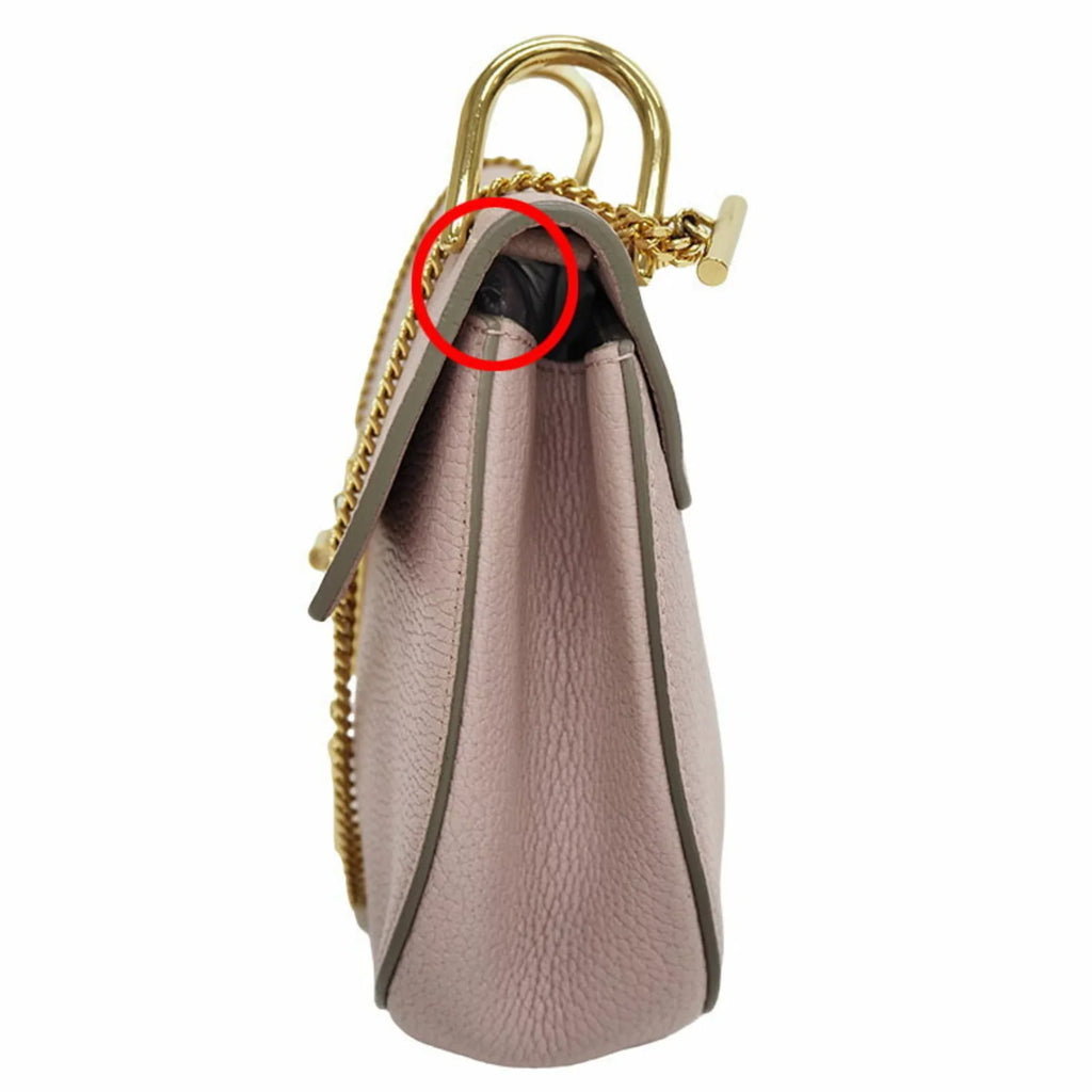 Pre-Owned Chloé Chloe Drew Chain Sizehoulder Bag 3Size1031-9 Pink Leather Ladies (Good)