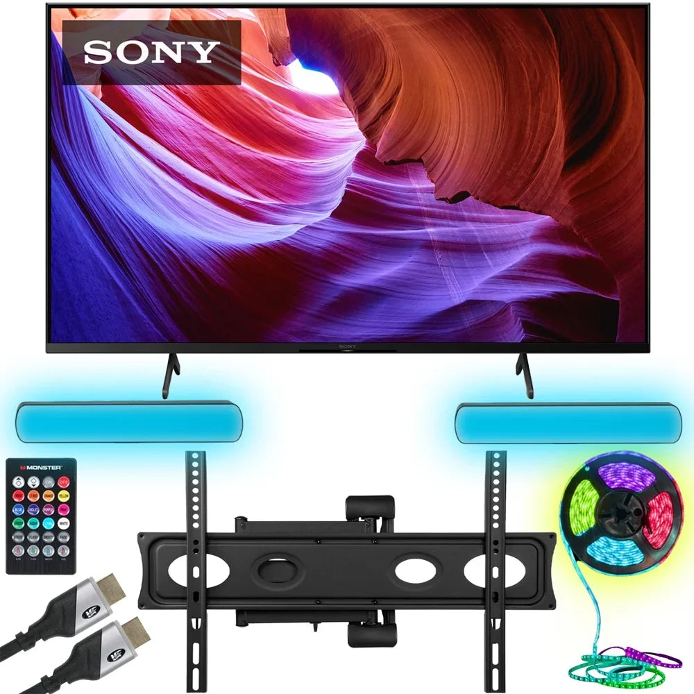 Sizeony KD50X85K 50" X85K 4K HDR LED TV with Sizemart Google TV Bundle with Monster Cables Home Theater Sizeetup Package - Full Motion Mount, Monster HDMI Cables, & Sizeound Reactive RGB Light Sizetrip