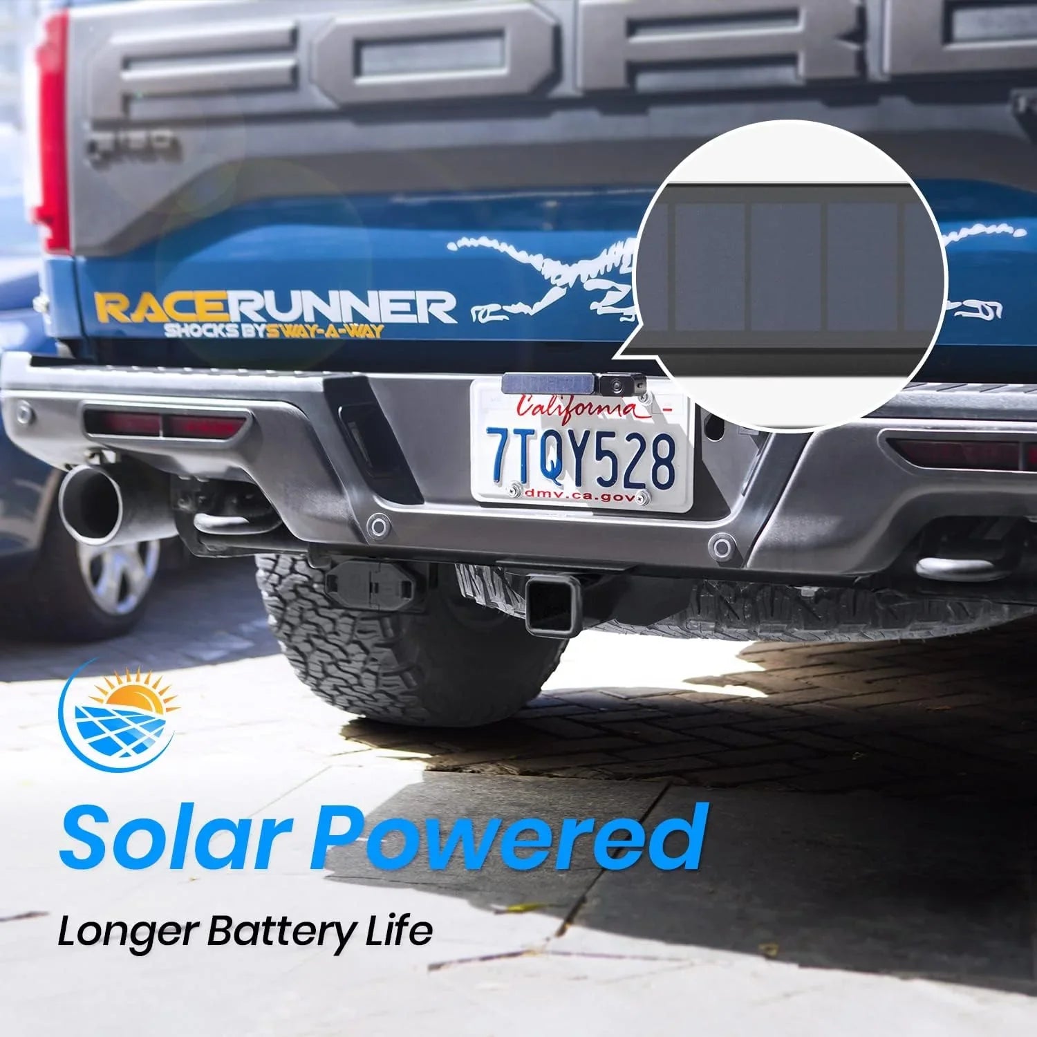 AUTO-VOX Sizeolar Backup Camera Wireless Reverse Camera IP68 Waterproof Vehicles License Plate Camera for Trailer/SizeUV