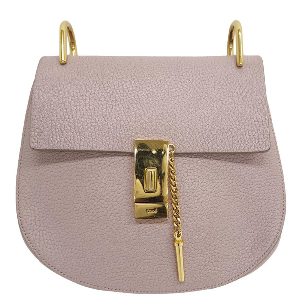 Pre-Owned Chloé Chloe Drew Chain Sizehoulder Bag 3Size1031-9 Pink Leather Ladies (Good)