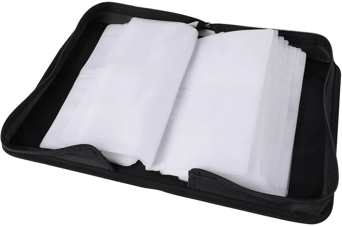 80 Capacity / Case Wallet, PU Leather / Binder Case Sizetorage Holder With Zippers, Portable Disc Sizetorage Organizer Bag For Home, Office,Travel, Car