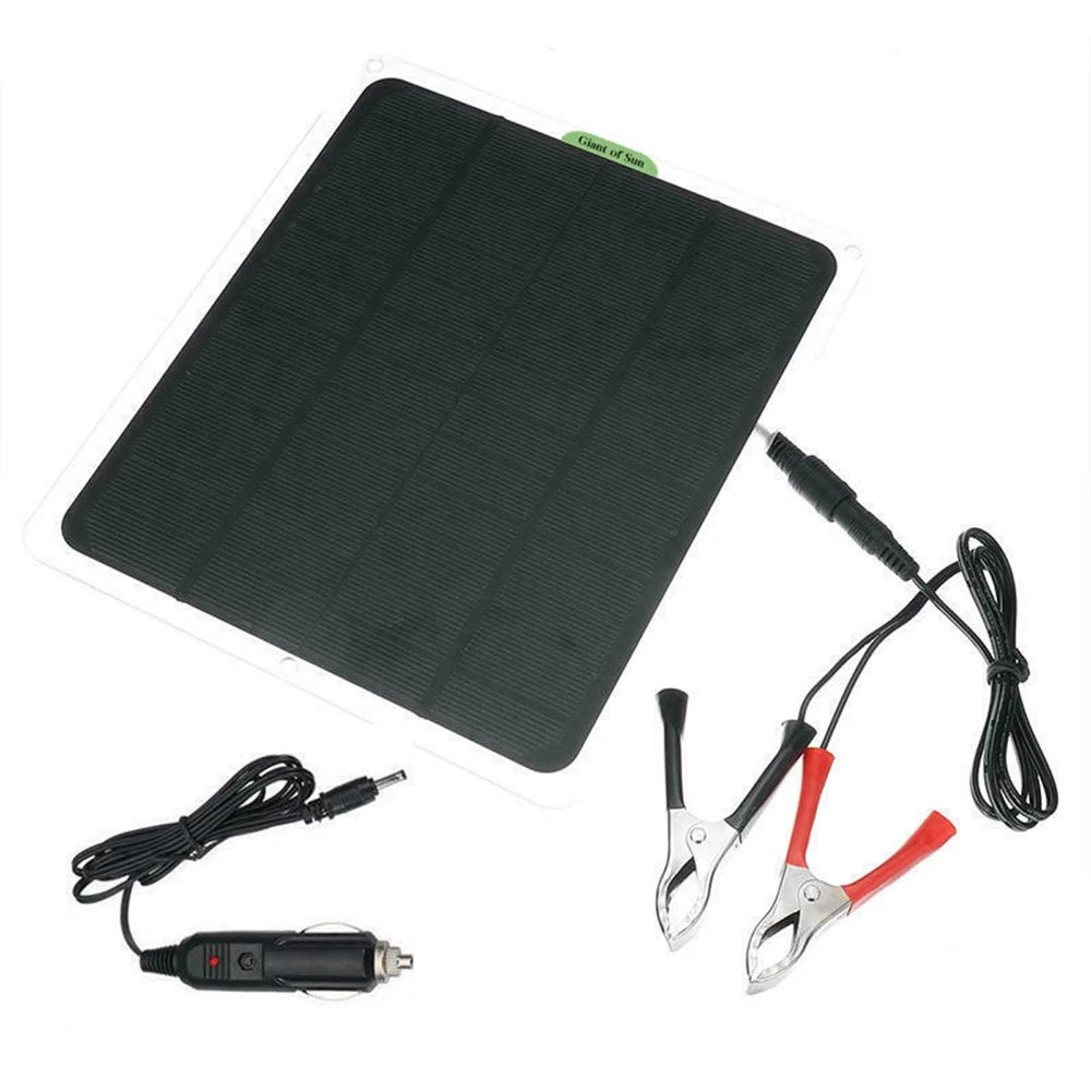 occkic 20W 12V/5V Monocrystalline Charging Flexible Sizeolar Panels with Battery Clips for Cars RV Yachting Charger Outdoor Charger