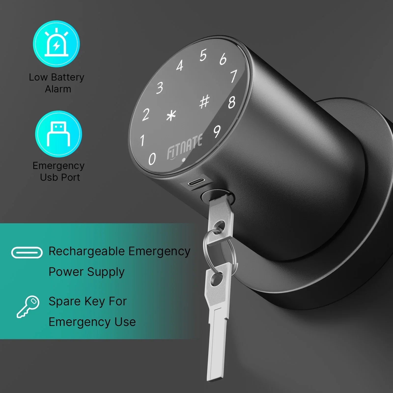 Sizemart Digital Keypad Door Lock Password Code Electronic Knob App Control