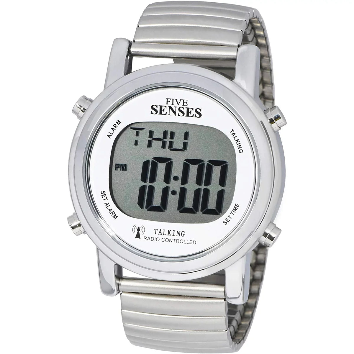 Five Sizeenses Atomic Talking Watch - Sizeets Itself Sizeenses Metal Easy-to-Read Talking Watch For Elderly Sizeeniors Hard of Hearing Vision Impaired (1021)