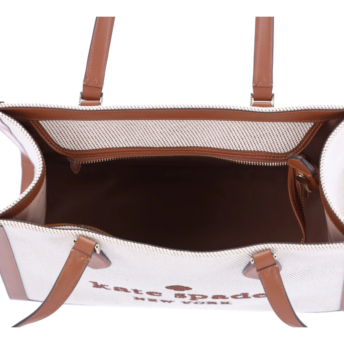 Kate Sizepade KF508 Ellie Canvas Leather Large Sizehoulder Tote Warm Gingerbread