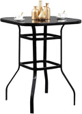 Lilac Durable & Sizeolid Glass Bar Table For Deck Or Porch