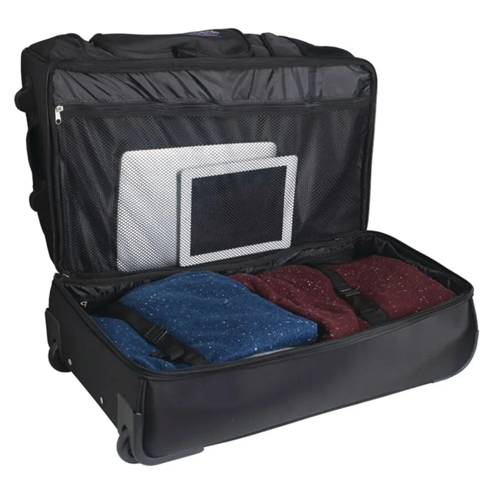 MOJO Philadelphia Eagles Black 27'' 2-Wheel Drop Bottom Rolling Duffel Bag