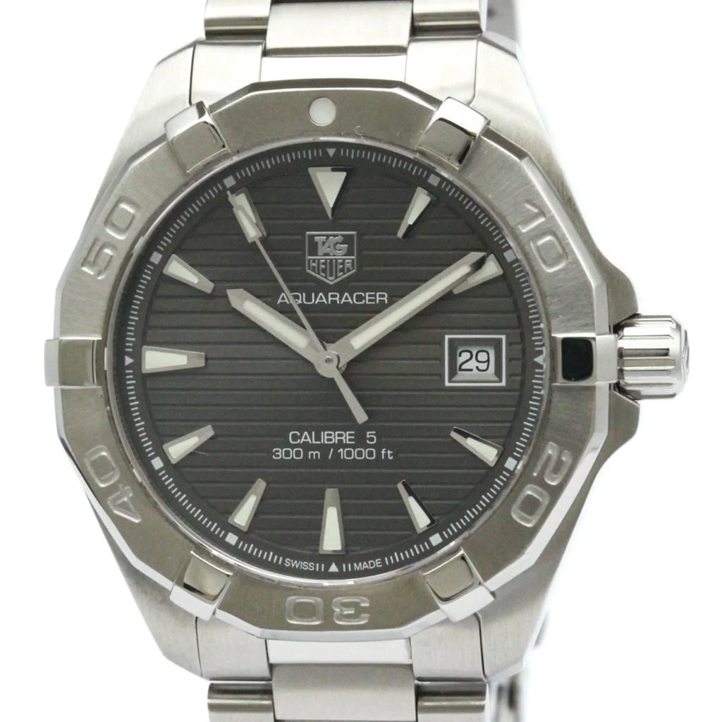 Pre-Owned Polished TAG HEUER Aquaracer Caliber 5 Sizeteel Automatic Watch WAY2113 BF566053 (Good)