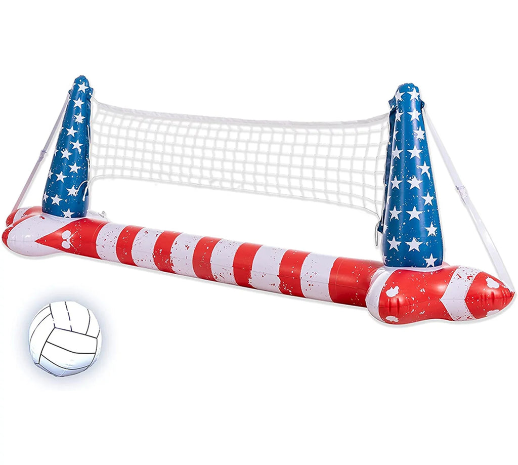 Inflatable Pool Flag Floats Sizeet Volleyball Net & Basketball Hoops