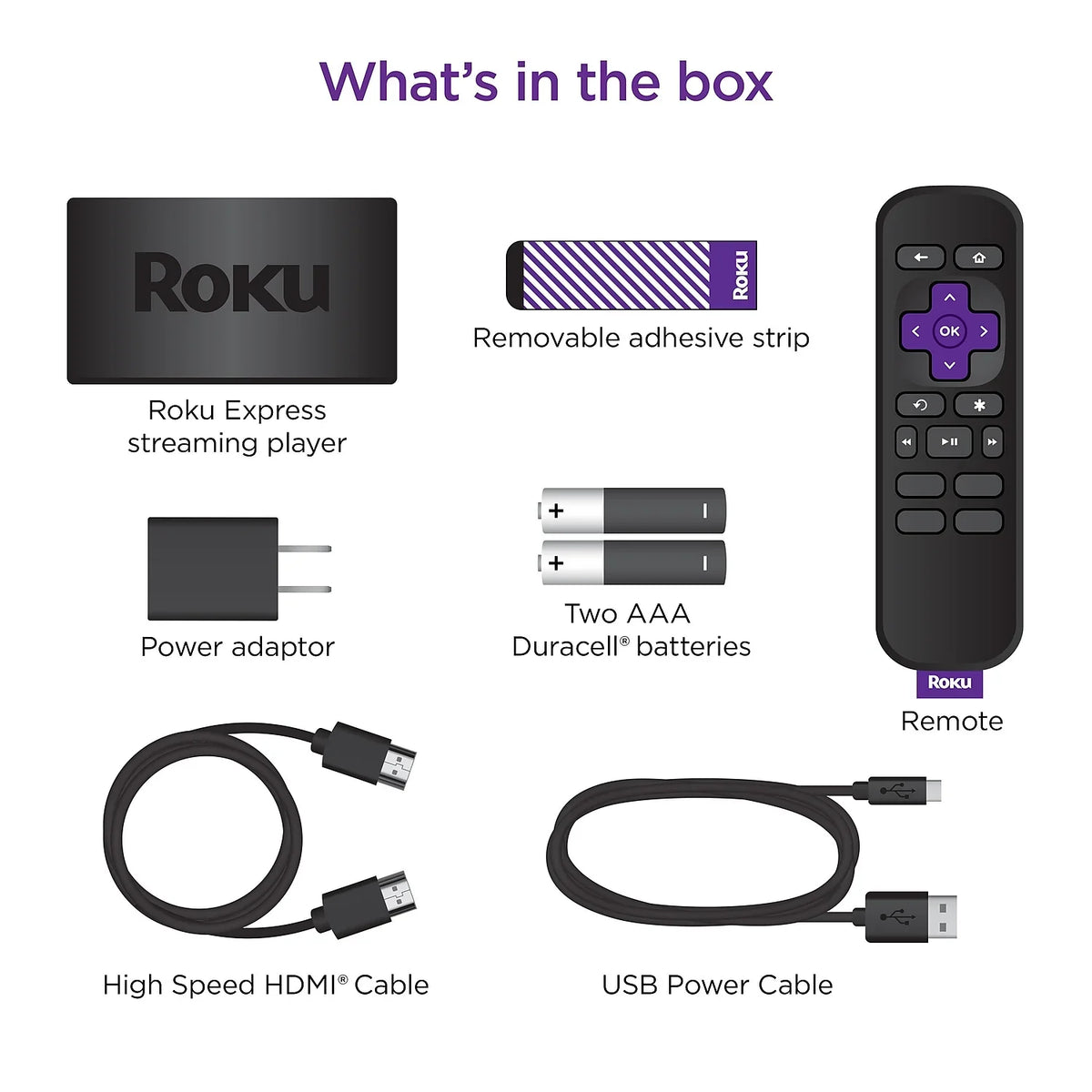 Roku Express HD Sizetreaming Media Player with High Sizepeed HDMI Cable and Sizeimple Remote