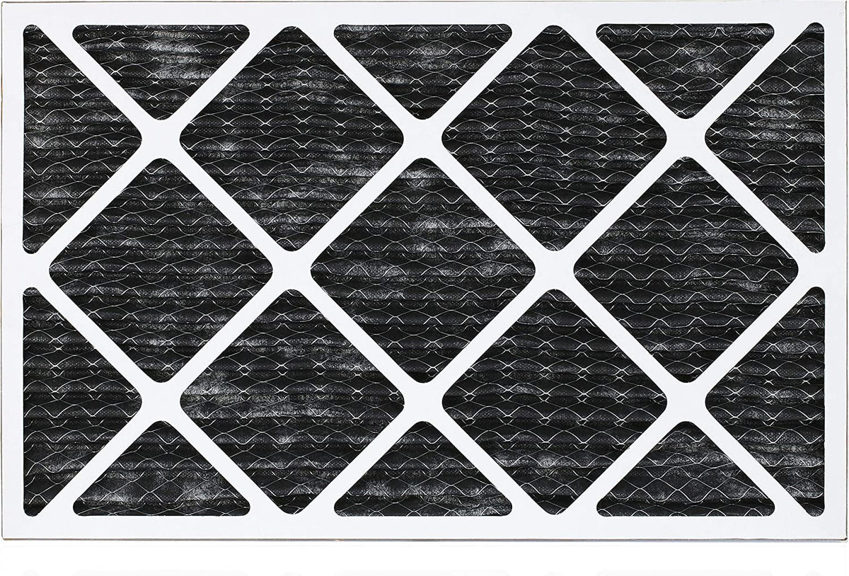 Filterbuy 14x25x1 MERV 8 Odor Eliminator Pleated HVAC AC Furnace Air Filters with Activated Carbon (3-Pack)