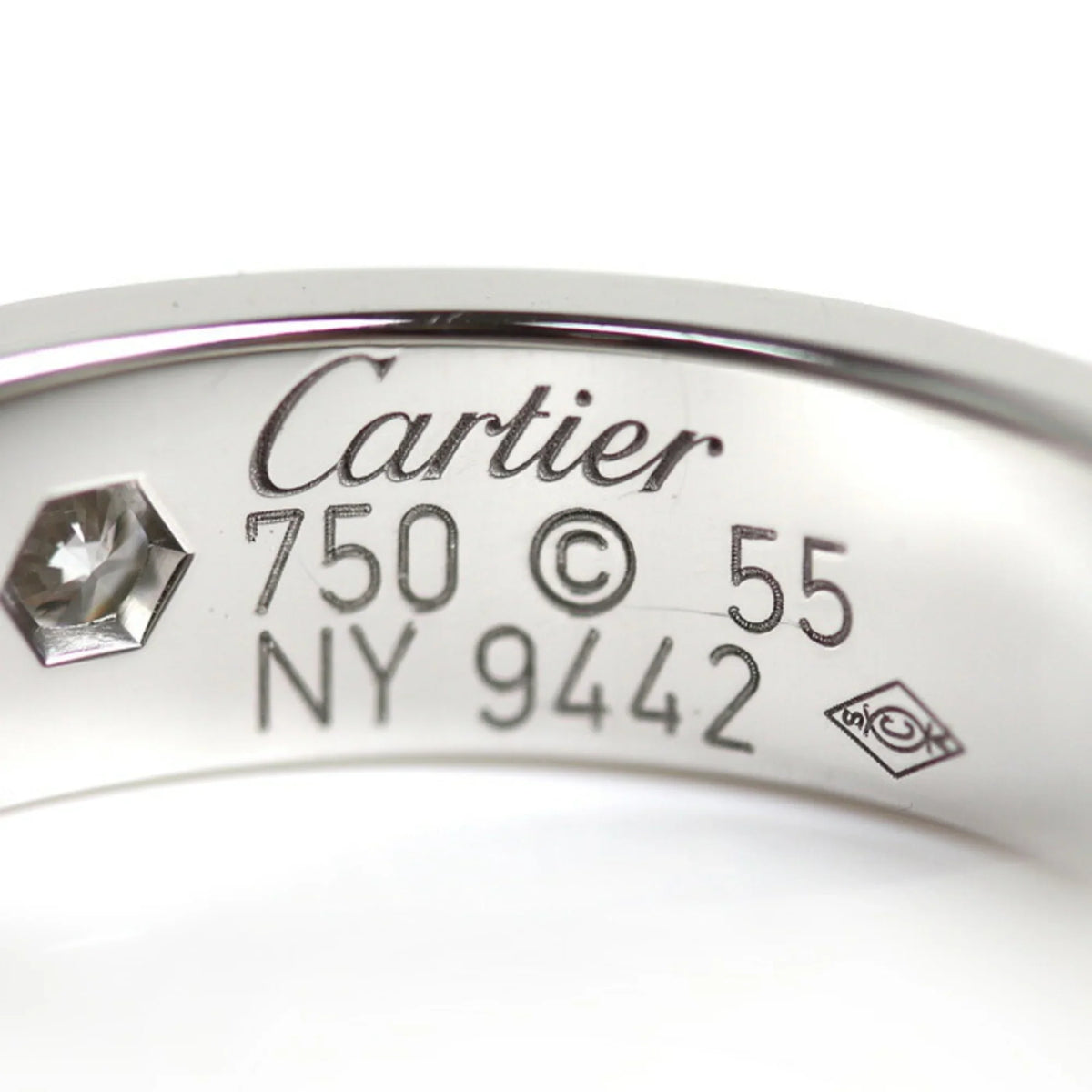 Pre-Owned CARTIER Cartier K18WG Ivory Gold Love Ring 1P Diamond 14.5 Sizeize 55 9.8g 2006 Limited Edition Women's (Good)