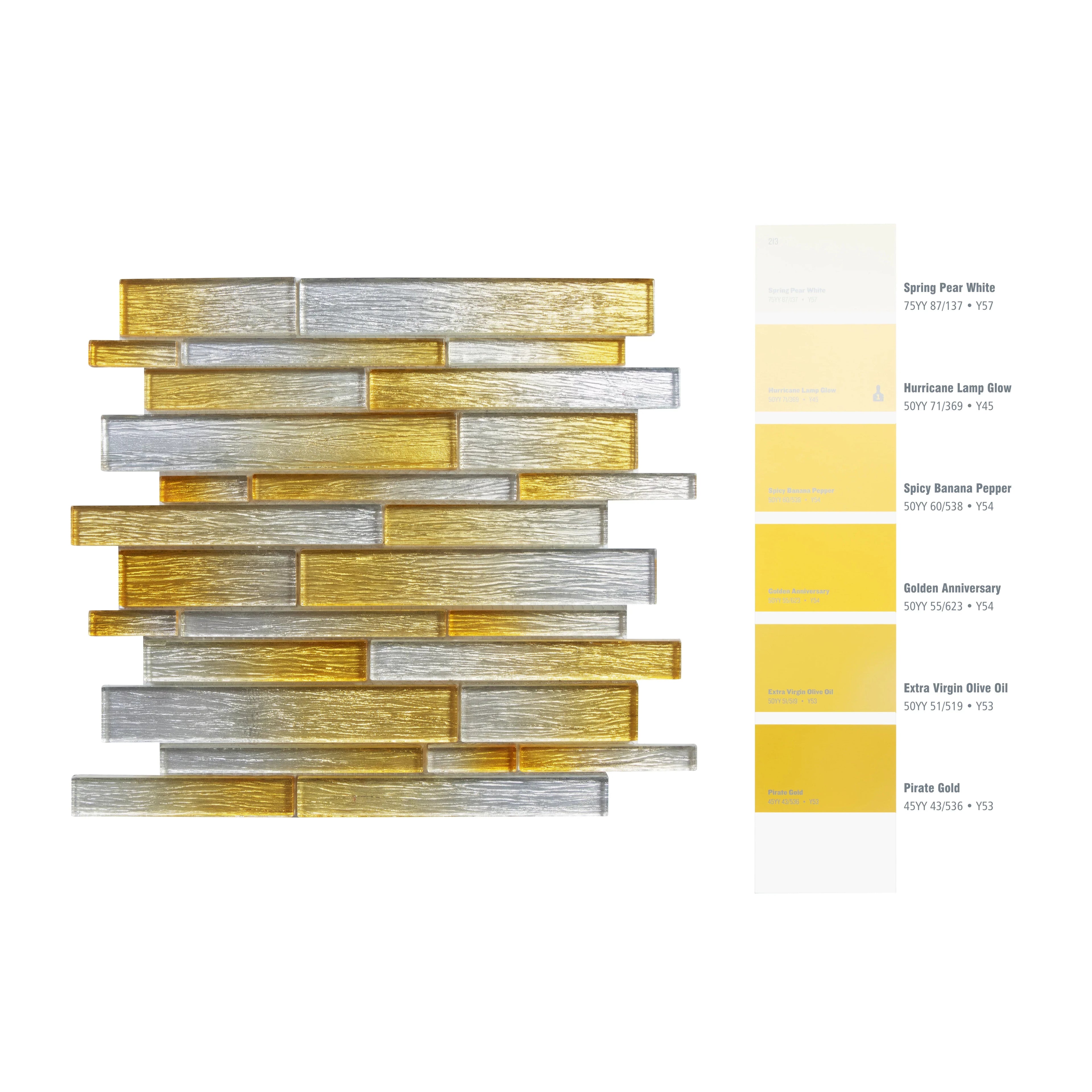 WSize Tiles - Foil Sizeilver/Gold 12 in. x 12 in. Interlocking Glass Mosaic Wall Tile (5 sq. ft. / Case)