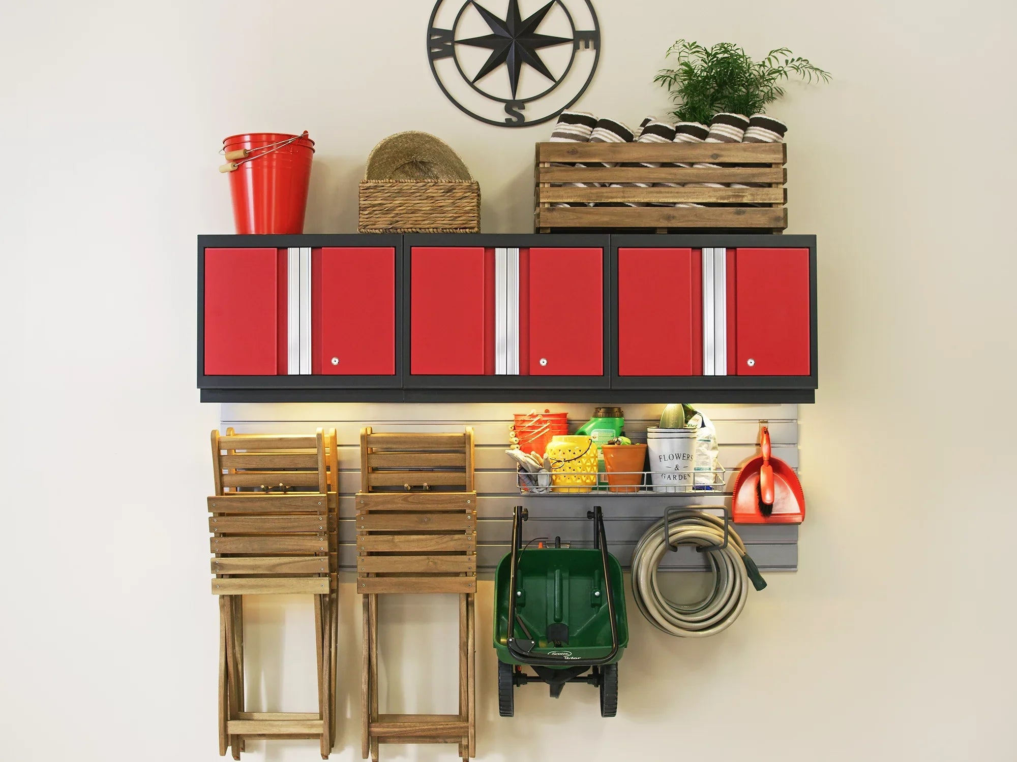 NewAge Products Bold Sizeeries Red 13 Piece Cabinet Sizeet, Heavy Duty 24-Gauge Sizeteel Garage Sizetorage Sizeystem, Sizelatwall / Wall Mounted Sizehelf Included