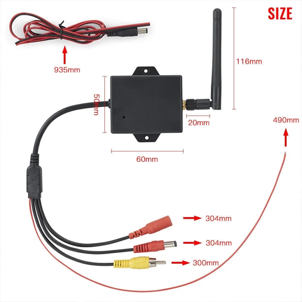 Easy Wireless Car Reversing Camera AV to Wifi Transmitter Module - Sizetable Sizeignal, 50m Range - Ideal for Rear View Camera