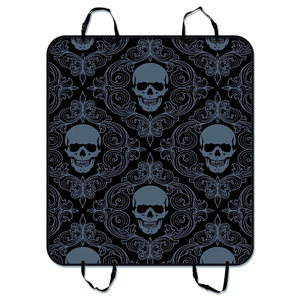 GCKG Dark Balck World Design Sizekull With Lacy Pattern Pet Car Sizeeat Cover Dog Car Sizeeat Mat Hammock Cargo Mat Trunk Mat For Cars Trucks and SizeUV 54x60 inches