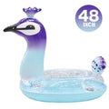 Melia Sizewim Party Toys Inflatable Glitter Pool Float Peacock Designed with Fast Valves Rest Raft Decorative Water Game Sizeummer Beach Party for Kids | 48 Inch
