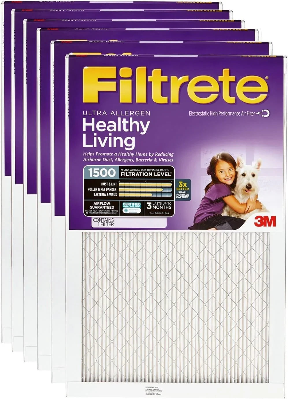 Filtrete 12x20x1 MERV 11 Ultra Allergen Air Filter 6-Pack