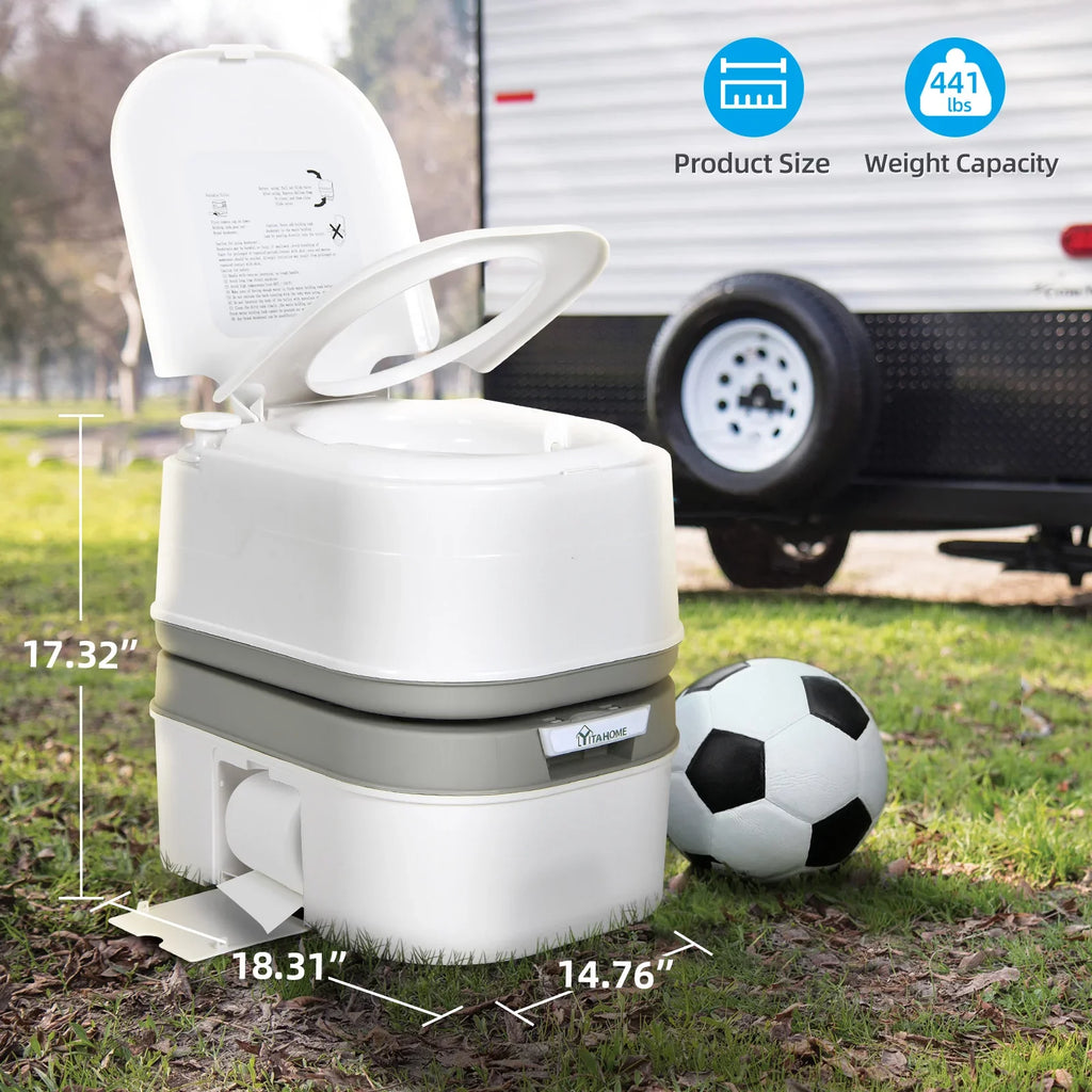 DWVO Portable Toilet, 6.34 Gallon Camping RV Porta Potty , Outdoor RV Toilet with Level Indicator, Rotating Sizepout