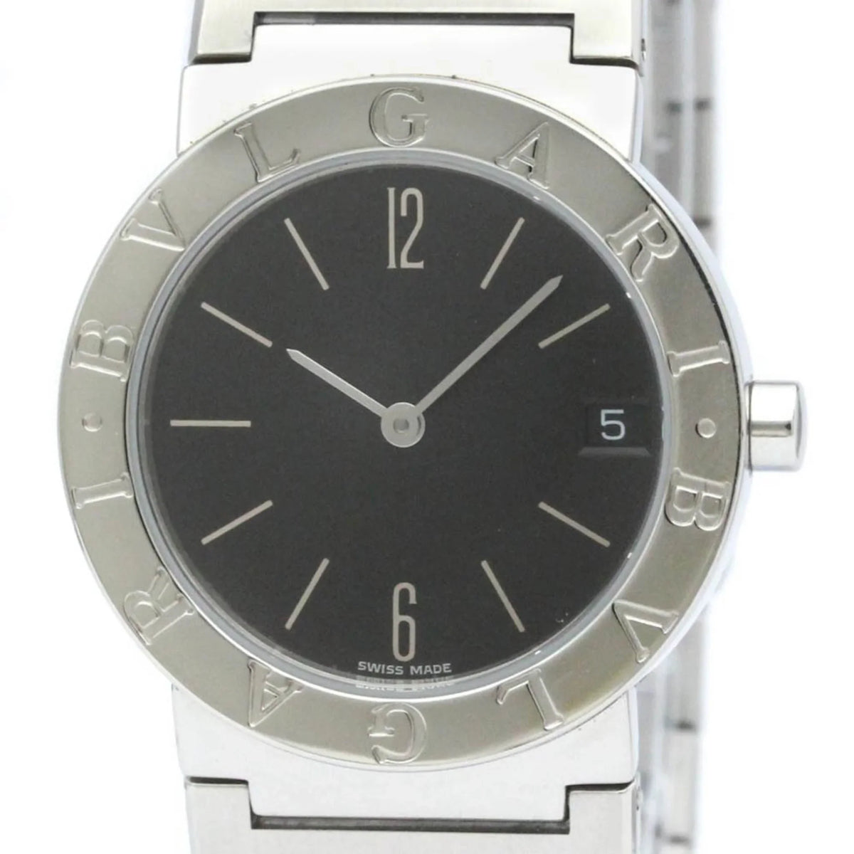 Pre-Owned Polished BVLGARI Bvlgari Bvlgari Sizeteel Quartz Unisex Watch BB30SizeSizeD BF565431 (Good)