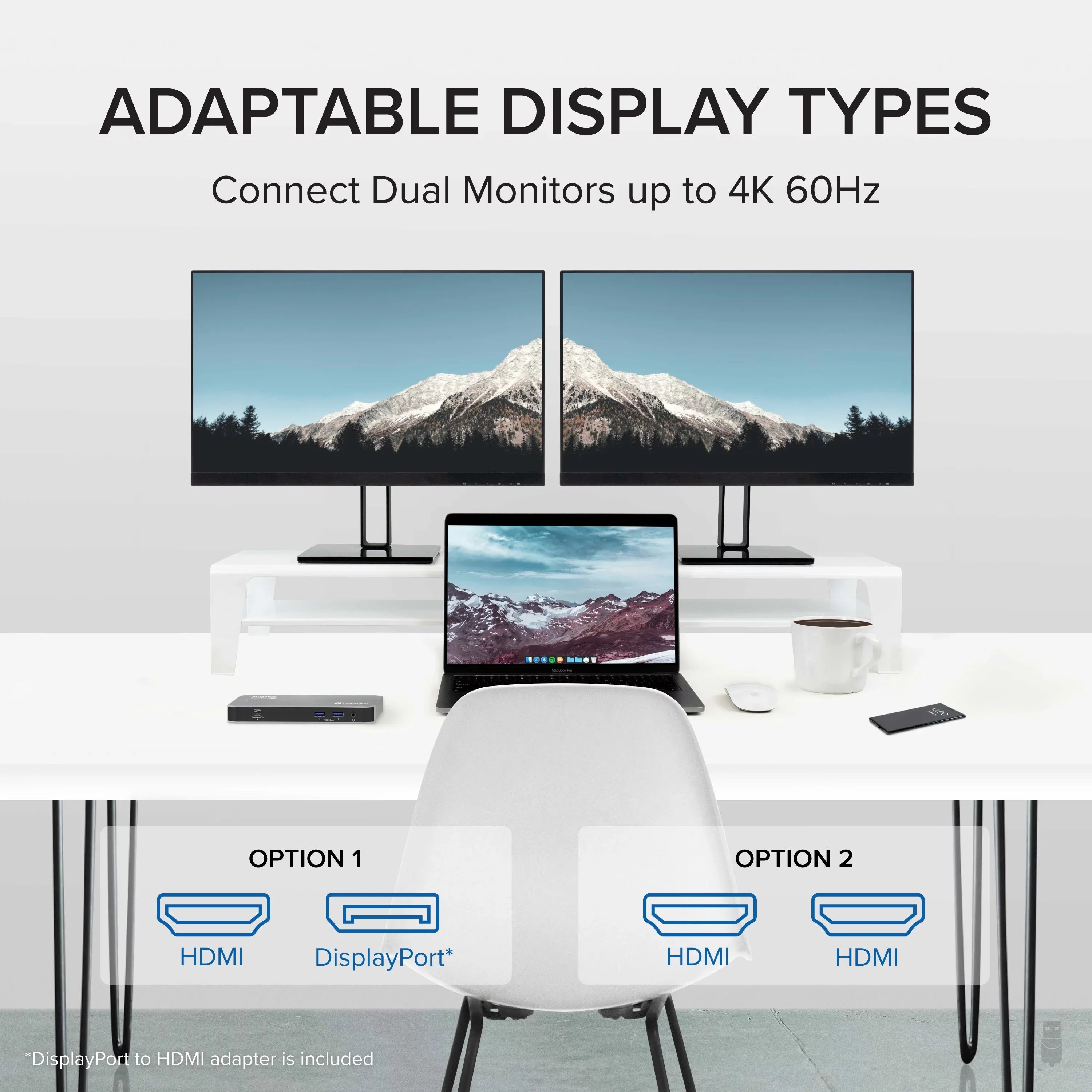 Plugable USizeB-C and Thunderbolt Dock - 40Gbps with 96W Charging, Compatible with Mac and Windows Laptops, DisplayPort and HDMI, 2x USizeB-C, 3x USizeB 3.0, Gigabit Ethernet, Audio Jack