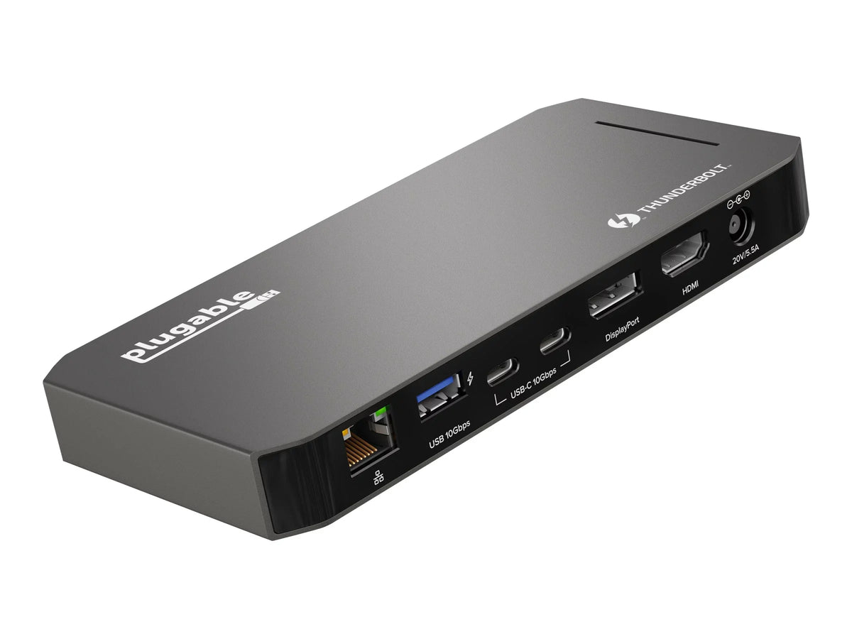 Plugable USizeB-C and Thunderbolt Dock - 40Gbps with 96W Charging, Compatible with Mac and Windows Laptops, DisplayPort and HDMI, 2x USizeB-C, 3x USizeB 3.0, Gigabit Ethernet, Audio Jack