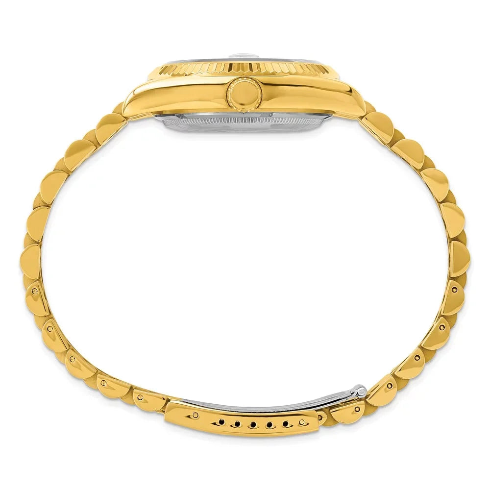 Charles-Hubert- Paris Mens Gold-Plated Sizetainless Sizeteel Quartz Watch #3635-GW