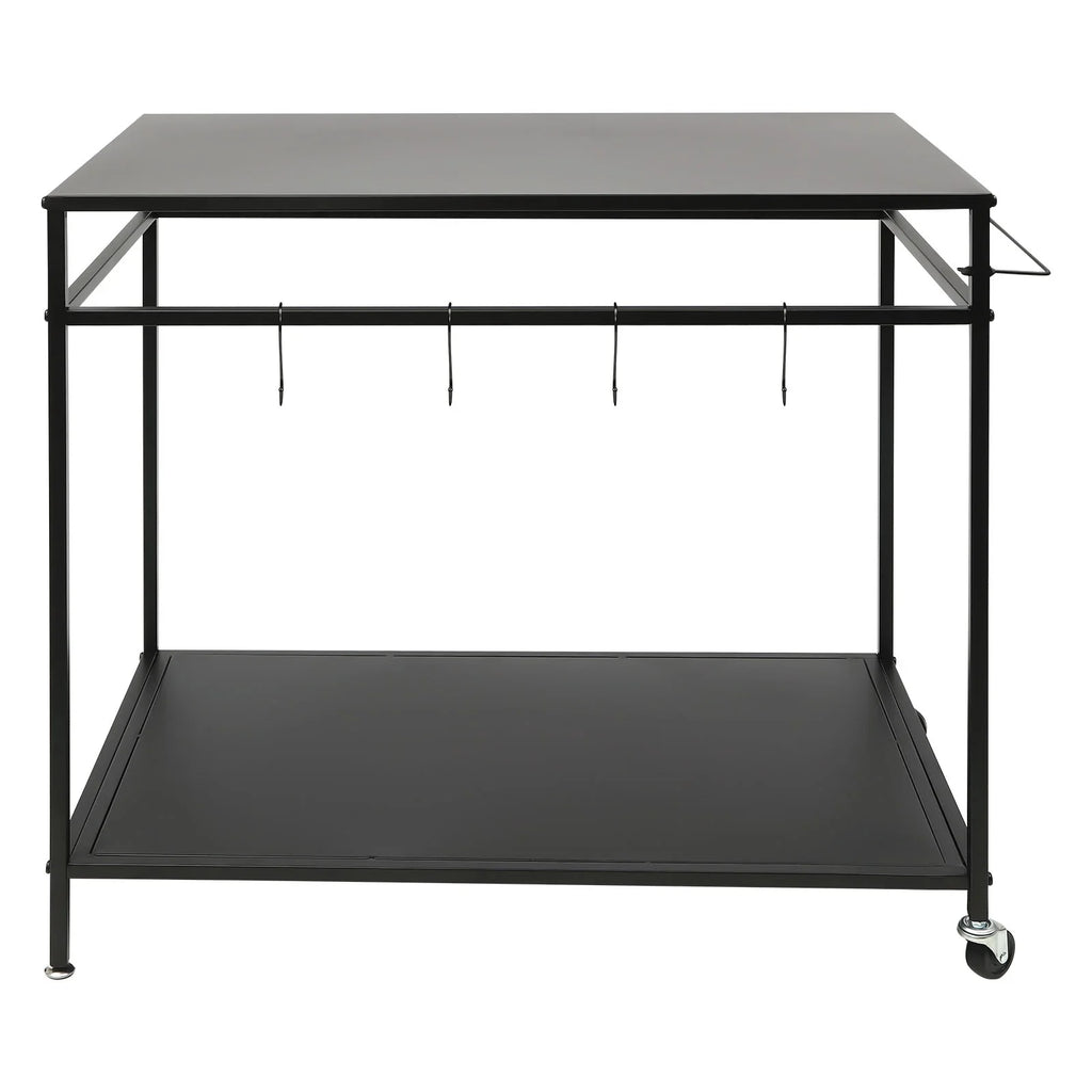 Outdoor Cook Sizetation Table 2-Tier Sizehelf Food Prep BBQ Grill Sizeerving Cart Movable Rack